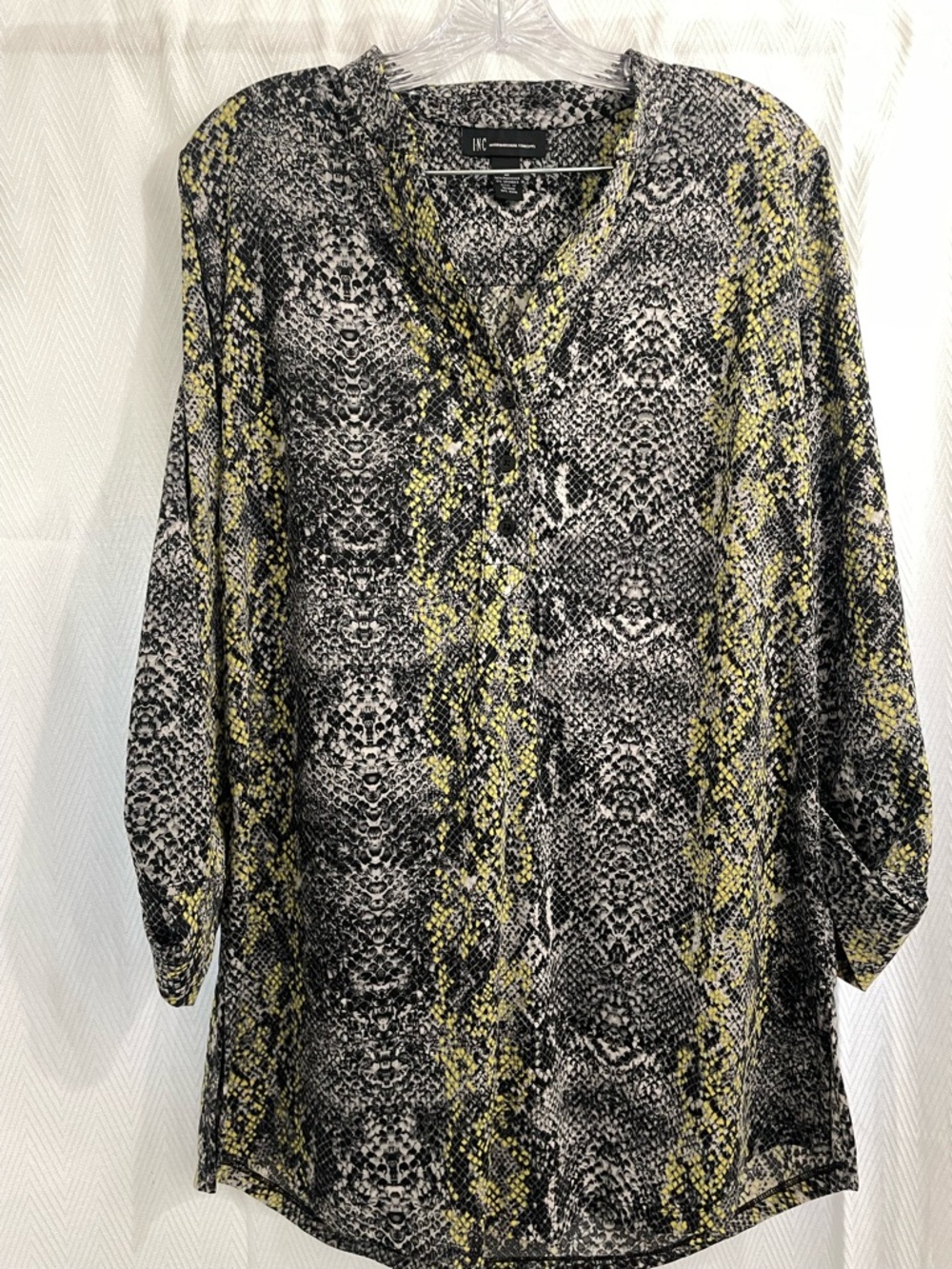 INC International Concepts Yellow Snake Print Top